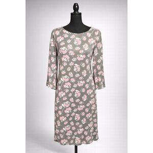 Jones New York Floral Dress Medium 3/4 Sleeve Criss Cross Back